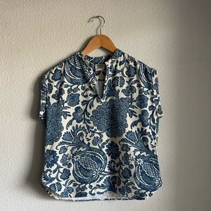Blue Floral Women's Top